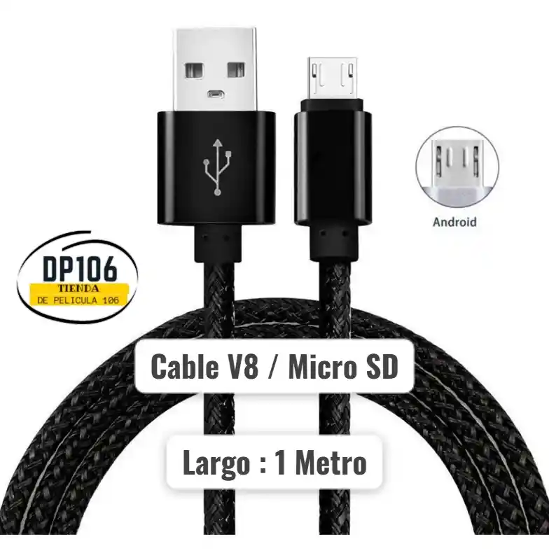 Cable V8 / Micro Usb 1 Metro