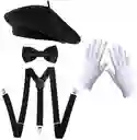 Accesorios De Artista Boina, Tirantes,guantes, Corbatin