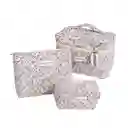3 Cosmetiqueras Bolso Organizador Maquillaje Viaje Acolchado
