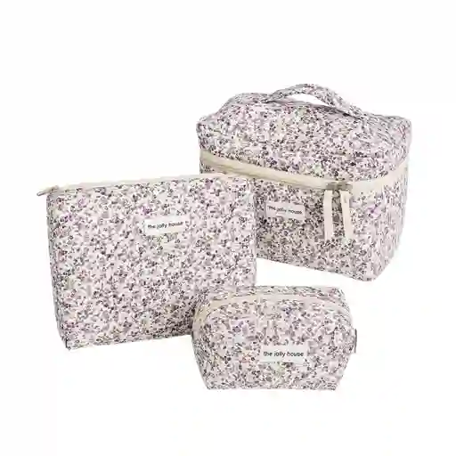3 Cosmetiqueras Bolso Organizador Maquillaje Viaje Acolchado
