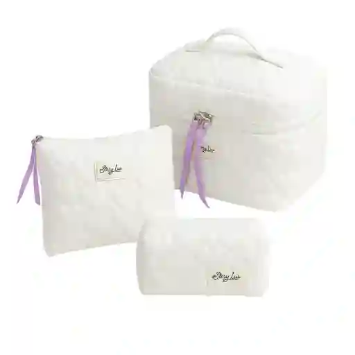 3 Cosmetiqueras Bolso Organizador Maquillaje Viaje Acolchado
