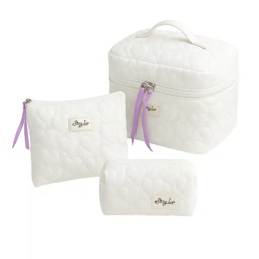 3 Cosmetiqueras Bolso Organizador Maquillaje Viaje Acolchado
