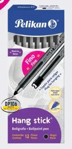 Esfero / Boligrafo Punta Fina Pelikan Negro X 1 Und