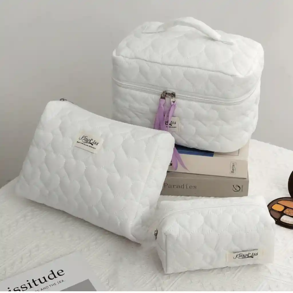 3 Cosmetiqueras Bolso Organizador Maquillaje Viaje Acolchado