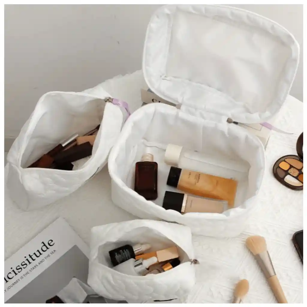 3 Cosmetiqueras Bolso Organizador Maquillaje Viaje Acolchado
