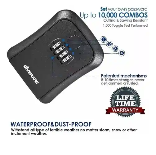 Porta Llaves Caja Fuerte De Seguridad Clave 4 Digit Giverare