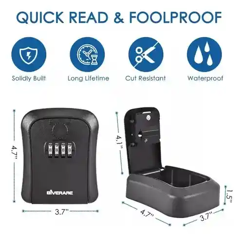 Porta Llaves Caja Fuerte De Seguridad Clave 4 Digit Giverare