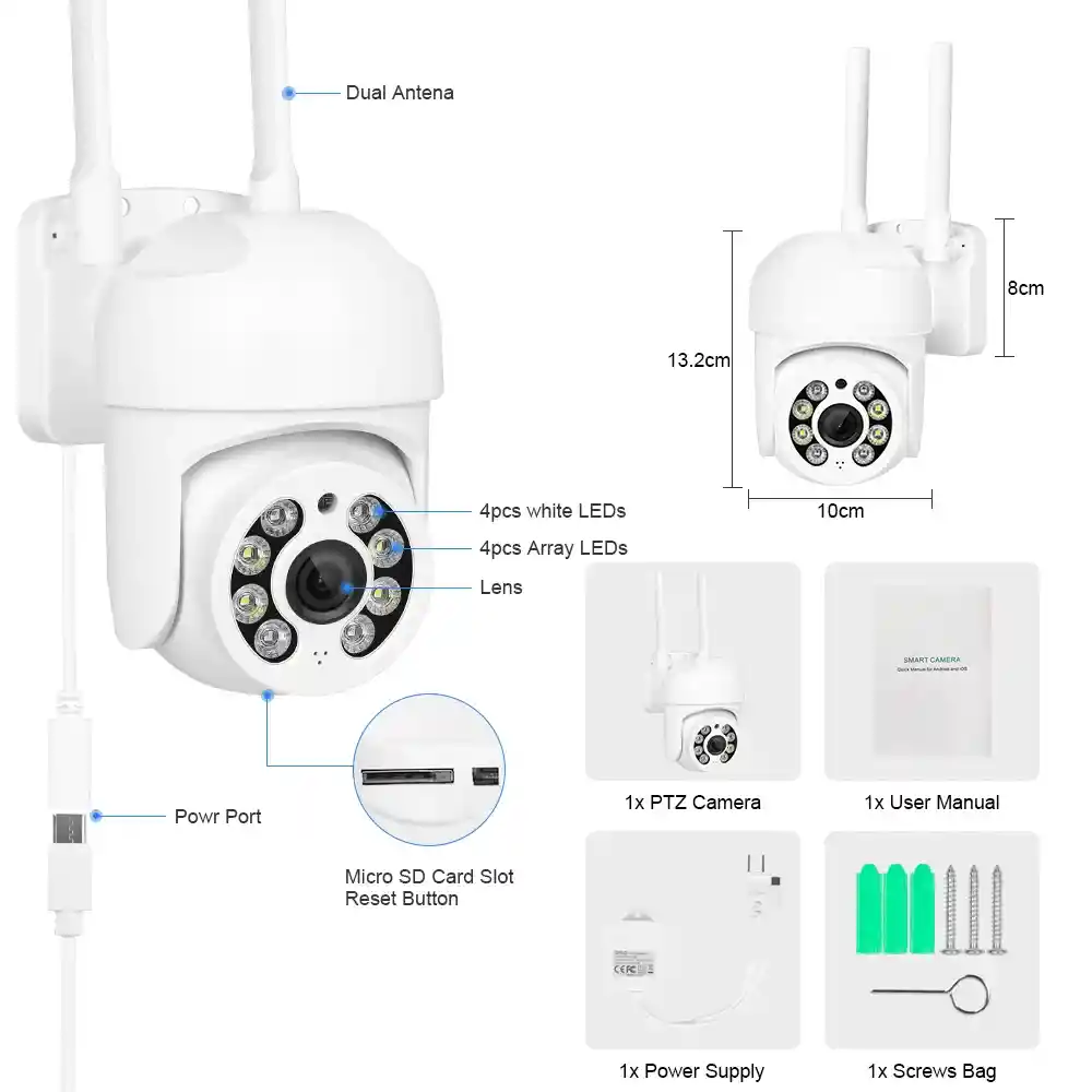 Camara Exterior Ptz Dos Antenas