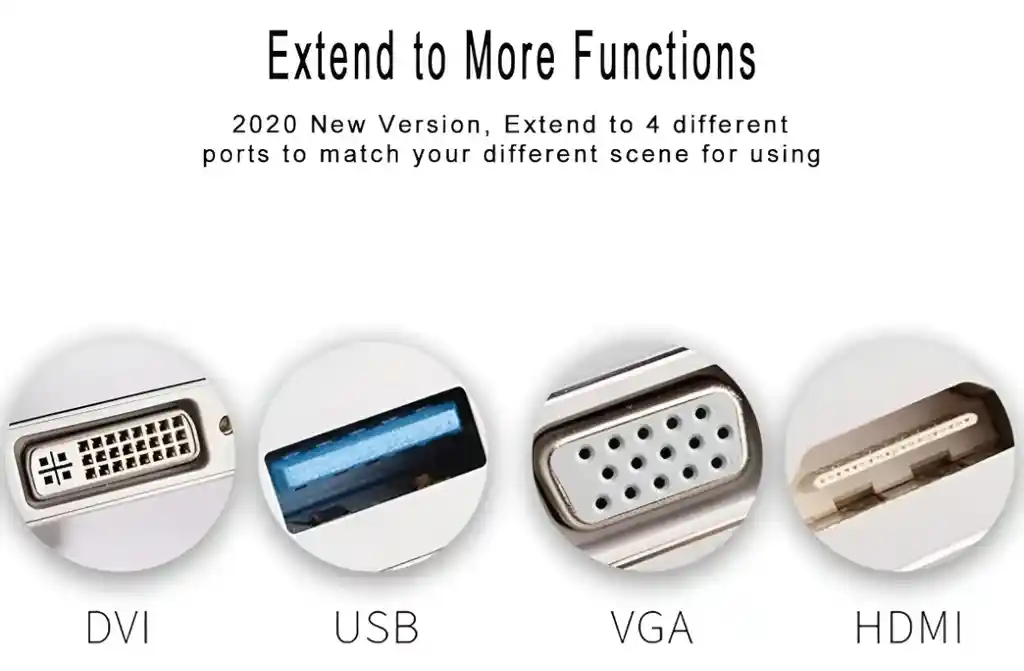 Tipo-c 3.1 Hdmi + Vga + Dvi + Usb3.0 Convertidor Usb-c