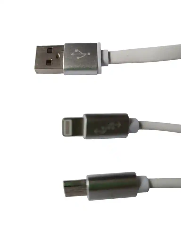 Cable De Carga 2 En 1 Lightning Y Micro Usb Devia 1.2 Metros En Plateado