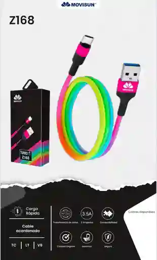 Cable Acordonado Colores V8