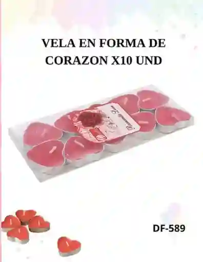Velas Corazon X10 Con Pebetero