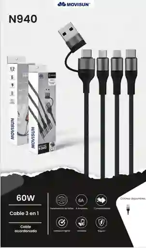 Cable 3 En 1
