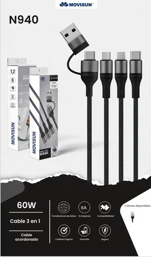 Cable 3 En 1