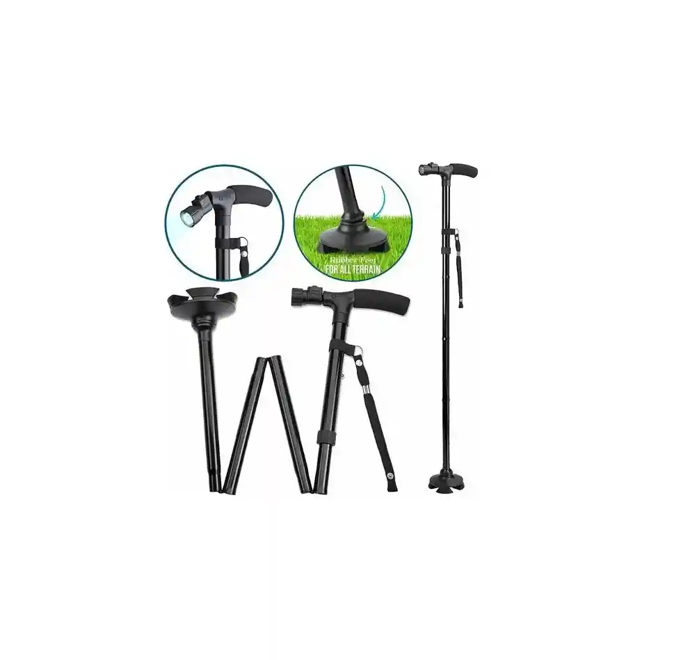 Trusty Cane Baston Ortopedico Plegable Con Linterna Luz Led