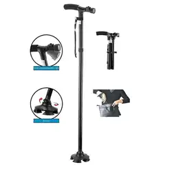 Trusty Cane Baston Ortopedico Plegable Con Linterna Luz Led