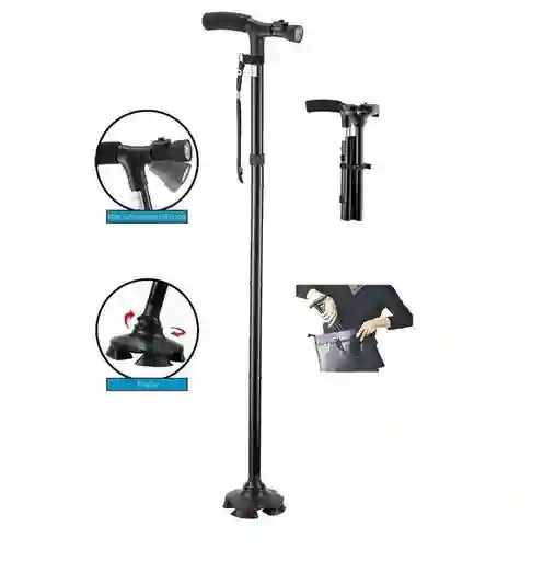 Trusty Cane Baston Ortopedico Plegable Con Linterna Luz Led