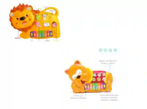 Piano Electrónico León/perro Musical Infantil Didáctica Para Niños Con Luces Y Sonido Grande