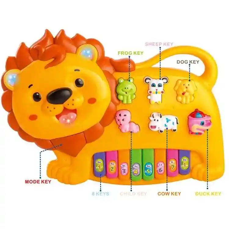 Piano Electrónico León/perro Musical Infantil Didáctica Para Niños Con Luces Y Sonido Grande