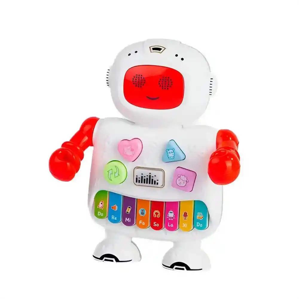 Piano Electrónico Vaca/robot Musical Infantil Didáctica Para Niños Con Luces Y Sonido Pequeño