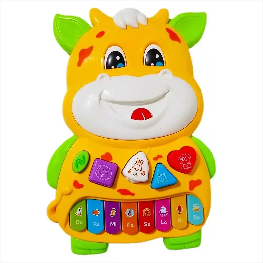 Piano Electrónico Vaca/robot Musical Infantil Didáctica Para Niños Con Luces Y Sonido Pequeño