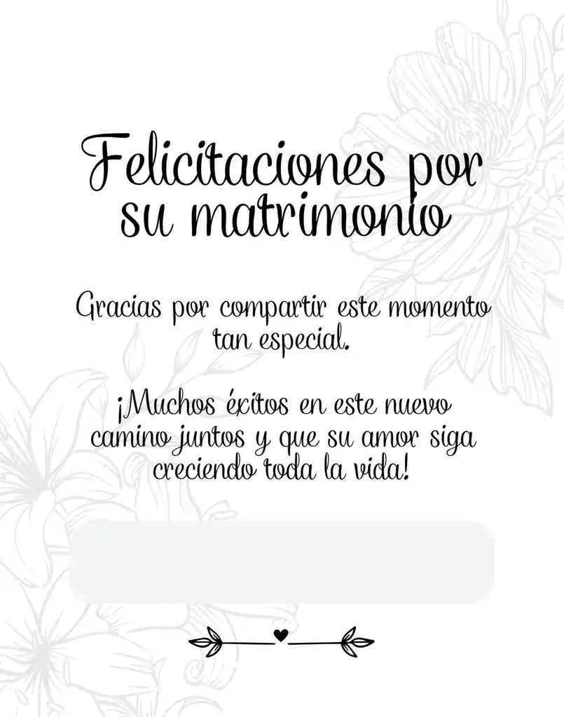 Tarjeta Felicitaciones Matrimonio + Sobre Lluvia De Sobres