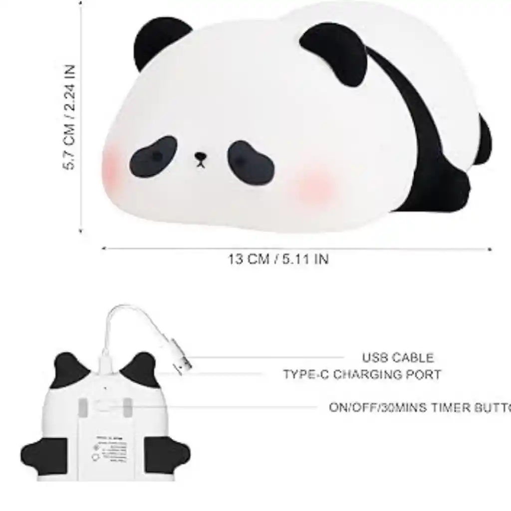 Lámpara Recargable Táctil De Oso Panda