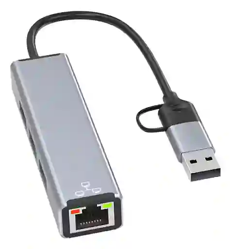 Hub Usb 3.0 Con Puerto Ethernet 100mbs Rj45 + Adap A Tipo C