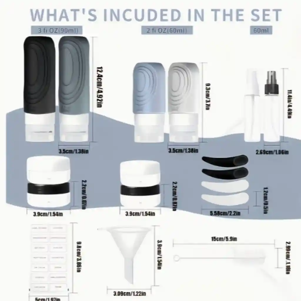 Botellas Silicona Set Viajes
