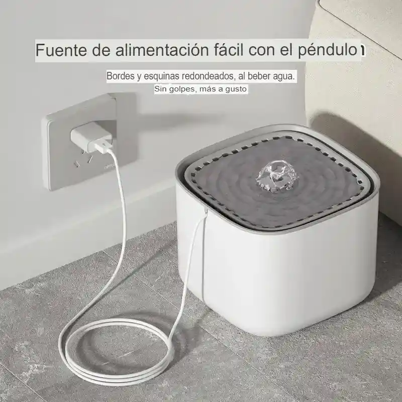 Fuente De Agua Para Mascotas Portátil De 3 Litros Blanco