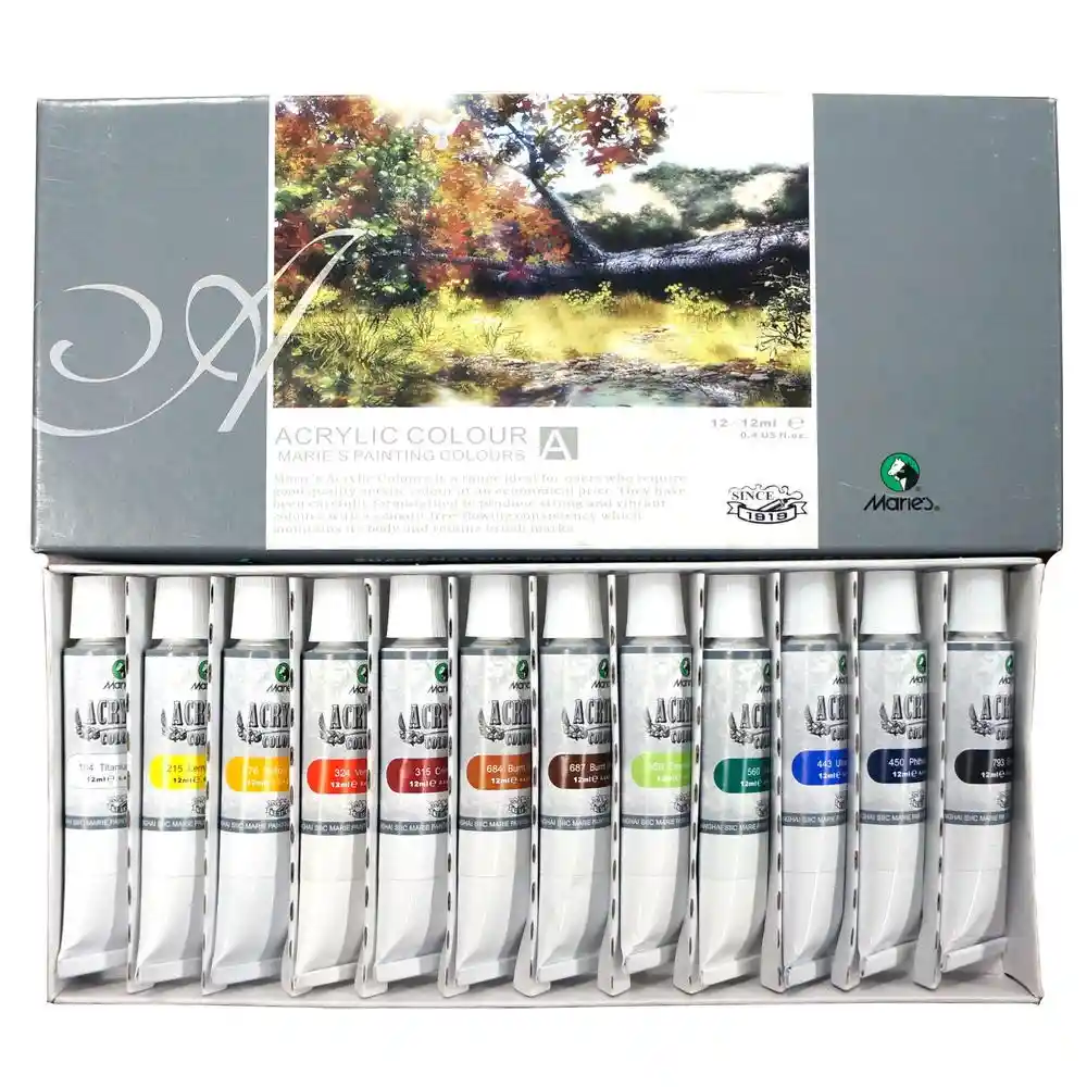 Pintura Acrilica Maries X12 Unidades