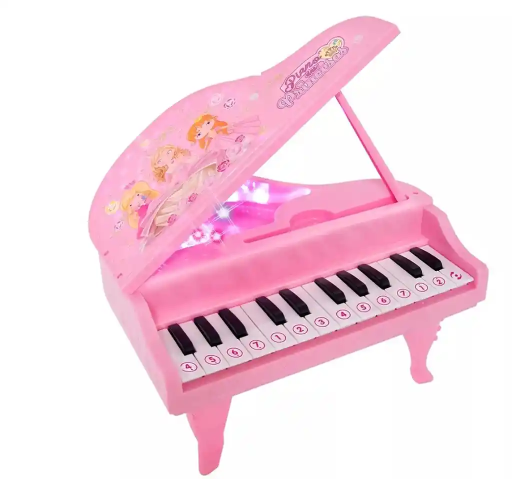 Piano De Juguete Pink Princesses Con Luces Led Rosa