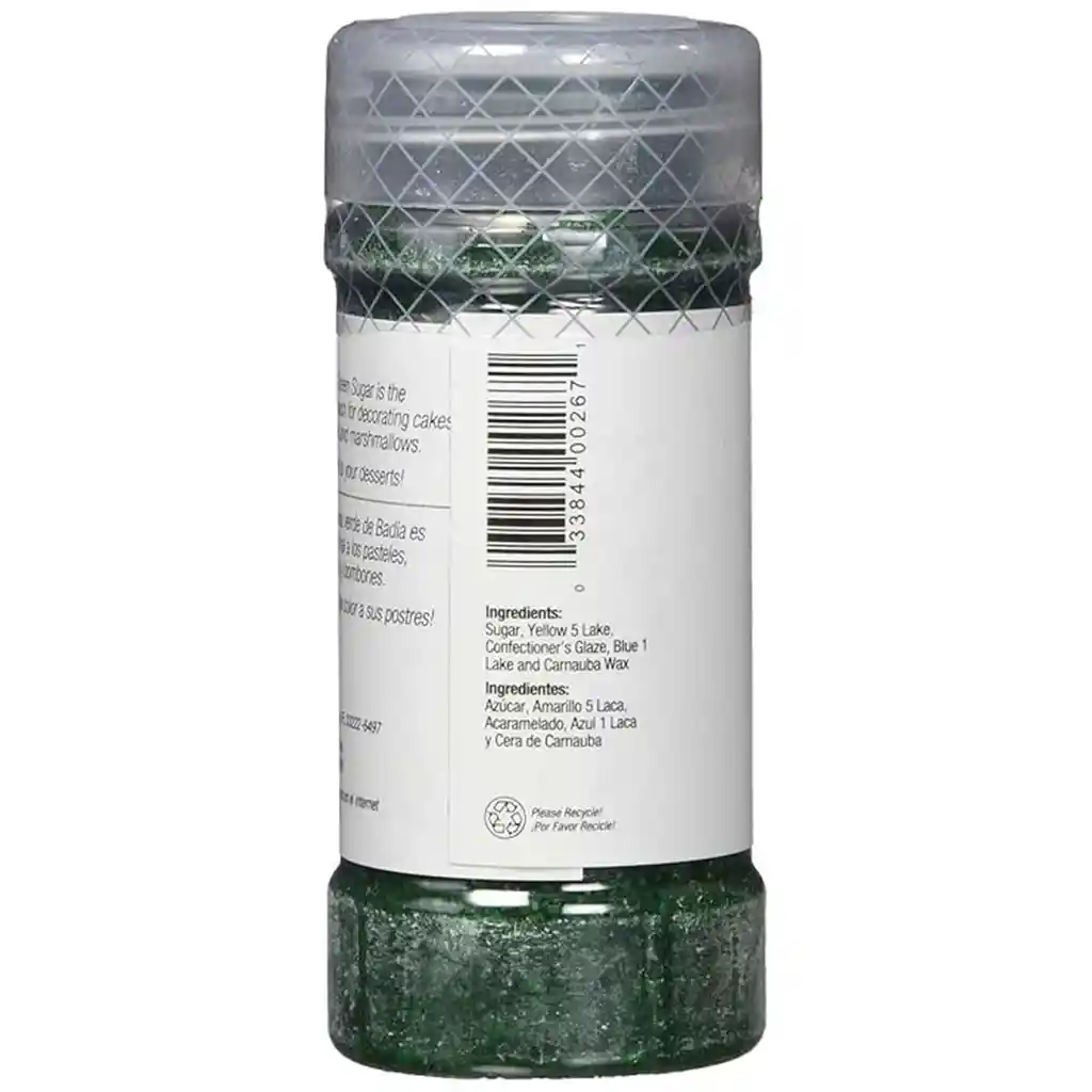 Badia Green Sugar Azúcar Decorativa Verde – Ideal Para Repostería Creativa, No Gmo, Kosher, Color Vibrante Y Seguro Para Alimentos- 4oz (113.4g)