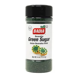 Badia Green Sugar Azúcar Decorativa Verde – Ideal Para Repostería Creativa, No Gmo, Kosher, Color Vibrante Y Seguro Para Alimentos- 4oz (113.4g)