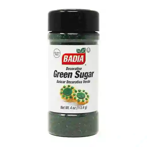 Badia Green Sugar Azúcar Decorativa Verde – Ideal Para Repostería Creativa, No Gmo, Kosher, Color Vibrante Y Seguro Para Alimentos- 4oz (113.4g)