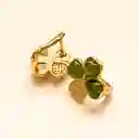 Aretes Opalo Natural Trebol Plata S925 Con Baño Oro