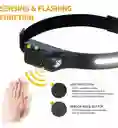 Linterna Banda Para Cabeza Led Camping Manos Libres Sensor Linterna Negro Luz Blanco
