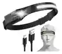 Linterna Banda Para Cabeza Led Camping Manos Libres Sensor Linterna Negro Luz Blanco