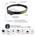 Linterna Banda Para Cabeza Led Camping Manos Libres Sensor Linterna Negro Luz Blanco