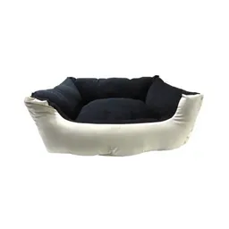 Cama Grande Para Mascota Con Cojín Lavable Impermeable Beige