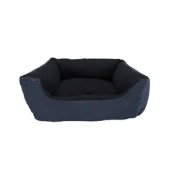 Cama Grande Para Mascota Con Cojín Lavable Impermeable Azul Oscuro