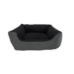 Cama Grande Para Mascota Con Cojín Lavable Impermeable Gris