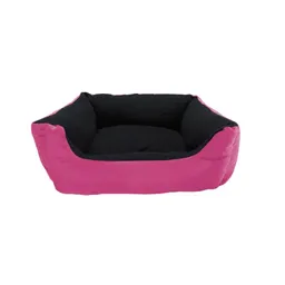 Cama Grande Para Mascota Con Cojín Lavable Impermeable Rosado