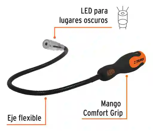 Imán Flexible De Acero Con Led 3 Kg Truper