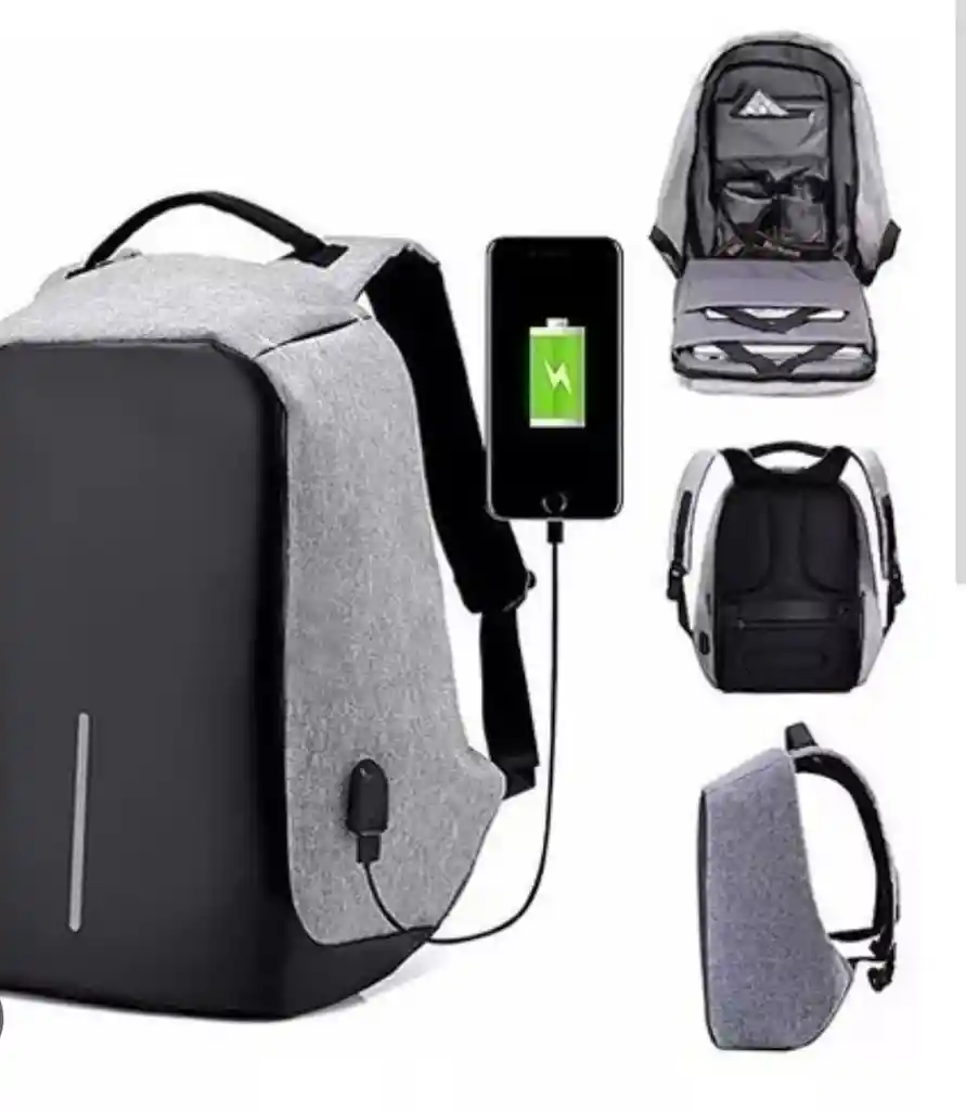 Morral Almacenamiento Bolso Morral Antirrobo Gris