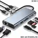 Adaptador Convertidor Multipuerto Tipo C 10 En 1 Hub Tipo C