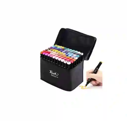 Set Marcadores Doble Punta X 80 Und Funda Negra
