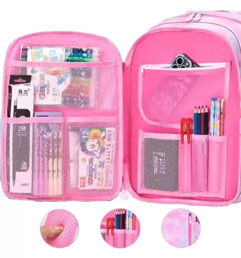 Morral Almacenamiento Bolso Escolar Bolso De Niña Azul