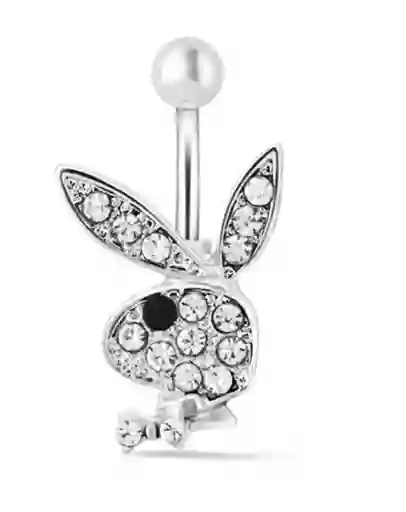 Piercing Ombligo Play Boy Plateado