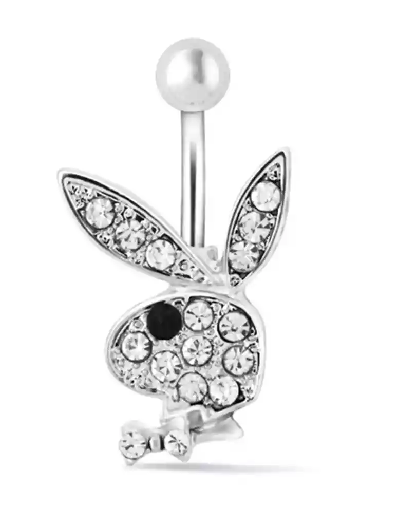 Piercing Ombligo Play Boy Plateado